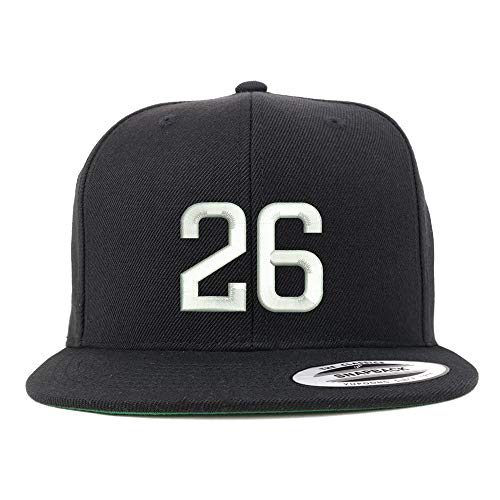 Trendy Apparel Shop Number 26 Embroidered Snapback Flatbill Baseball Cap