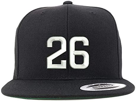 Trendy Apparel Shop Number 26 Embroidered Snapback Flatbill Baseball Cap