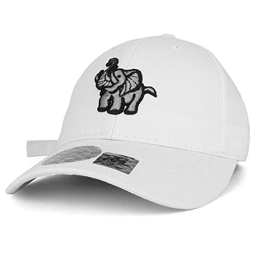Trendy Apparel Shop Raised Elephant Embroidered Long Tail Strap Cotton Baseball Cap