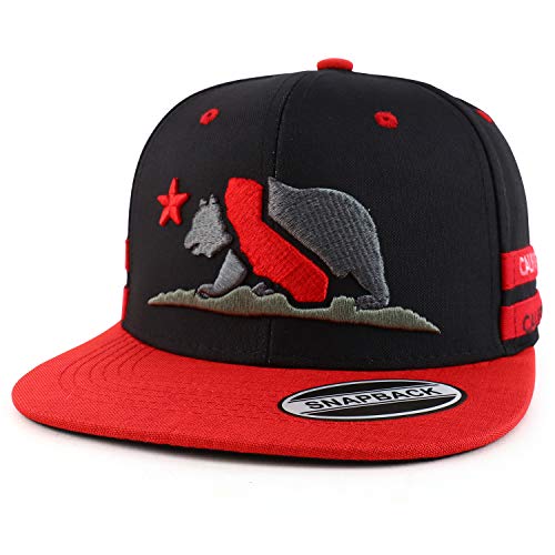 Trendy Apparel Shop California Republic State Bear 3D Embroidered Snapback Cap