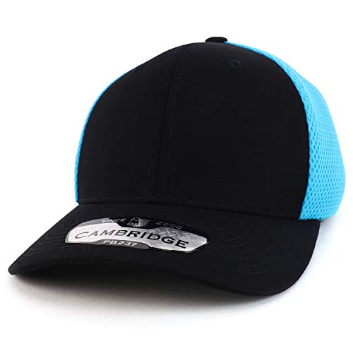 Trendy Apparel Shop Mid Profile Structured 2 Tone Air Mesh Trucker Baseball Cap