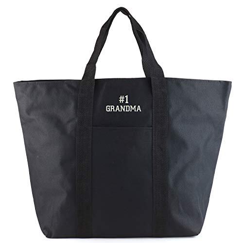 Trendy Apparel Shop Number #1 Grandma Embroidred All Purpose Durable Large Tote Bag