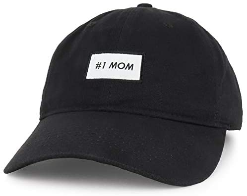 Trendy Apparel Shop Number 1 Mom Woven Patch Embroidered Cotton Dad Hat