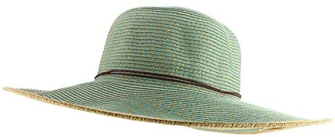 Trendy Apparel Shop Women's UPF 50+ Paper Braid Tweed Flat Brim Sun Hat