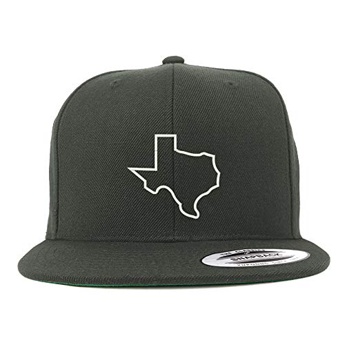 Trendy Apparel Shop Flexfit XXL Texas State Outline Embroidered Structured Flatbill Snapback Cap