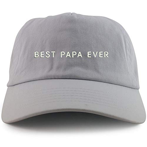 Trendy Apparel Shop Best Papa Ever One Line Embroidered 5 Panel Unstructured Soft Crown Baseball Cap