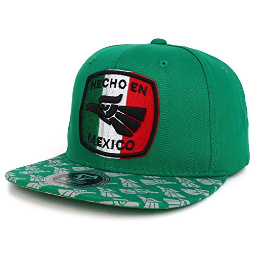 Trendy Apparel Shop Hecho en Mexico Eagle Square Patch Cotton Flatbill Cap