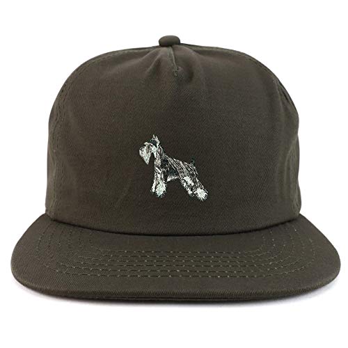 Trendy Apparel Shop Miniature Schnauzer Dog Unstructured 5 Panel Flatbill Cap