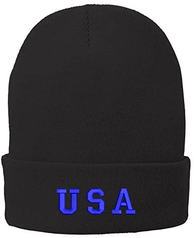 Trendy Apparel Shop USA Royal Embroidered Winter Knitted Long Beanie