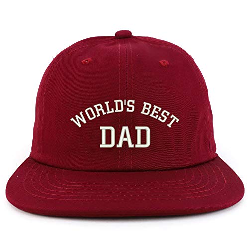 Trendy Apparel Shop World's Best Dad Embroidered Low Profile Cotton Snapback Cap