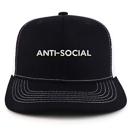Trendy Apparel Shop Anti Social Cotton Two Tone Trucker Baseball Cap