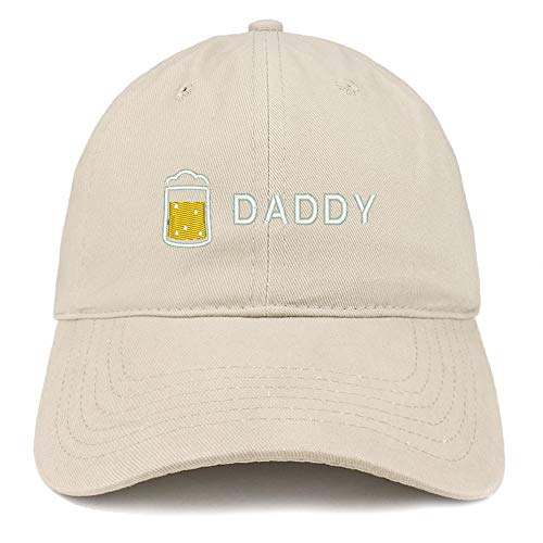 Trendy Apparel Shop Daddy with Beer Embroidered Brushed Cotton Cap