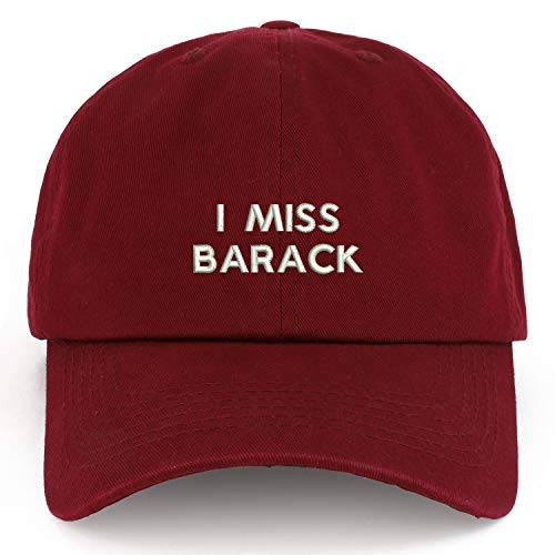 Trendy Apparel Shop XXL I Miss Barack Embroidered Unstructured Cotton Cap