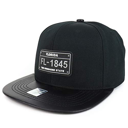 Trendy Apparel Shop Home State License Plate Rubber Patch PU Flatbill Snapback