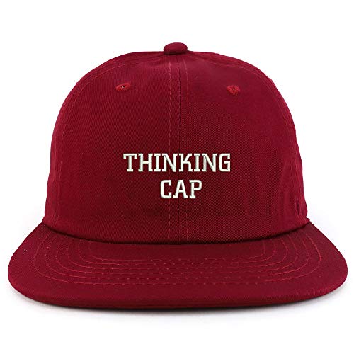 Trendy Apparel Shop Thinking Cap Washed Embroidered Low Profile Snapback Cap