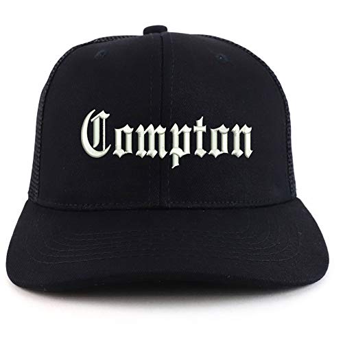 Trendy Apparel Shop Compton City Old English Two Tone Trucker Baseball Cap