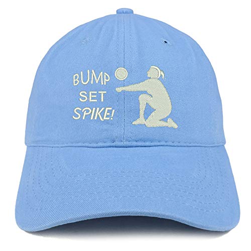 Trendy Apparel Shop Bump Set Spike Volleyball Embroidered Brushed Cotton Cap