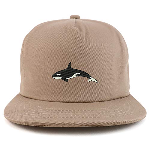 Trendy Apparel Shop Orca Killer Whale Unstructured Flatbill Snapback Cap
