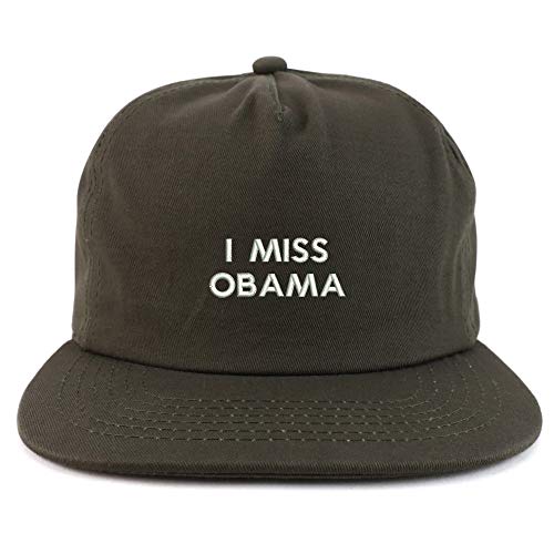 Trendy Apparel Shop I Miss Obama Cotton Unstructured Flatbill Snapback Cap