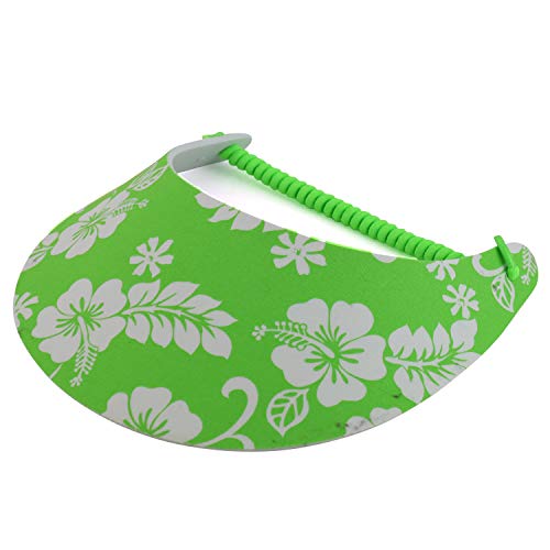 Trendy Apparel Shop Tropical Flower Designed Elastic String Coil Foam Sun Visor