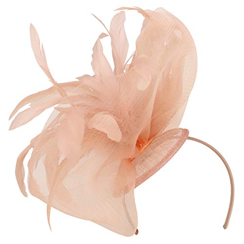 Trendy Apparel Shop Feathers Mesh Net Sinamay Cocktail Party Fascinator Headband