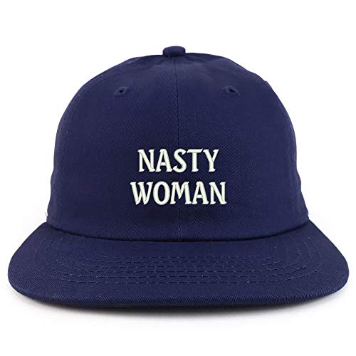Trendy Apparel Shop Nasty Woman Embroidered Low Profile Cotton Snapback Cap