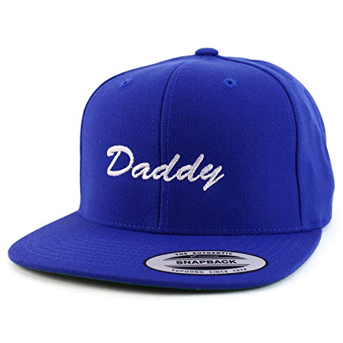Trendy Apparel Shop Flexfit Daddy Script Font Embroidered Structured Flatbill Snapback Cap