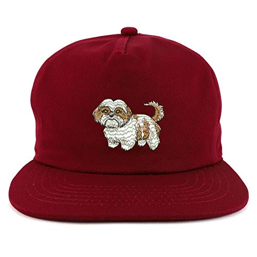 Trendy Apparel Shop Shih Tzu Unstructured Flatbill Snapback Cap