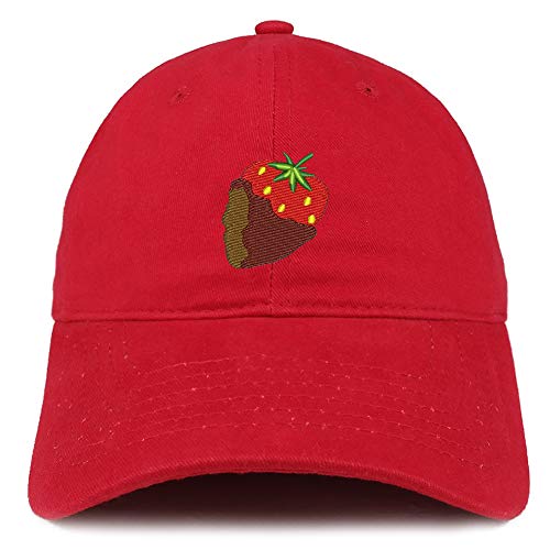 Trendy Apparel Shop Chocolate Dipped Strawberry Soft Crown 100% Brushed Cotton Cap