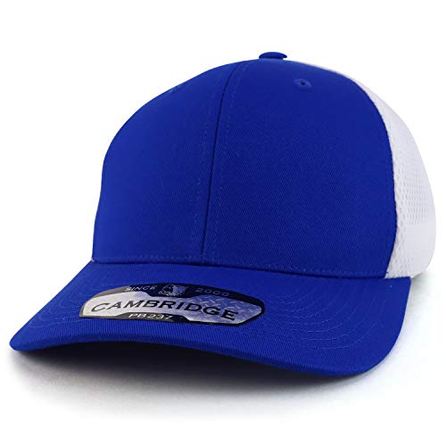 Trendy Apparel Shop Mid Profile Structured 2 Tone Air Mesh Trucker Baseball Cap