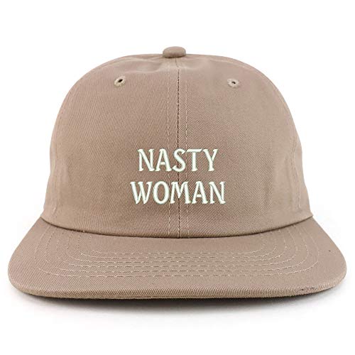Trendy Apparel Shop Nasty Woman Embroidered Low Profile Cotton Snapback Cap