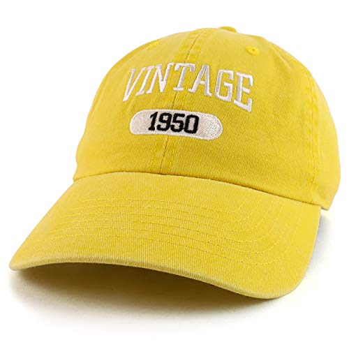 Trendy Apparel Shop 70th Birthday Vintage Year Washed Cotton Adjustable Cap