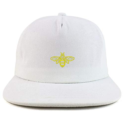 Trendy Apparel Shop Bee Embroidered Unstructured Flatbill Snapback Cap