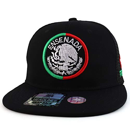 Trendy Apparel Shop Cities of Mexico Embroidered Flatbill Trucker Mesh Snapback Baseball Cap