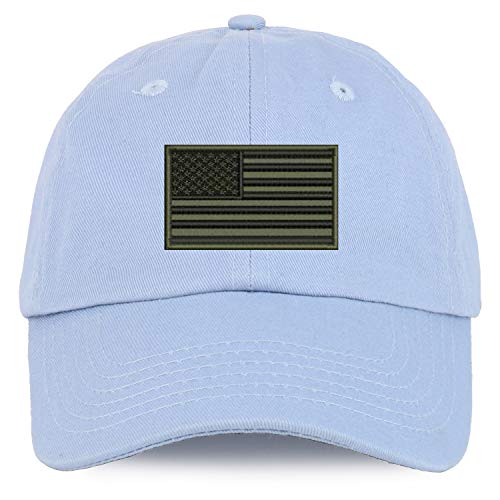 Trendy Apparel Shop Youth Olive American Flag Unstructured Cotton Baseball Cap
