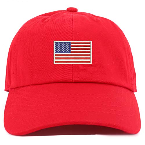 Trendy Apparel Shop Youth Sized White American Flag Embroidered Adjustable Unstructured Baseball Cap