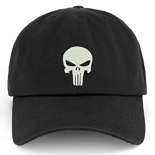 Trendy Apparel Shop XXL Punisher Skull Embroidered Unstructured Cotton Cap