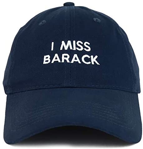 Trendy Apparel Shop I Miss Barack Embroidered Soft Crown 100% Brushed Cotton Cap Multipack Value Deal