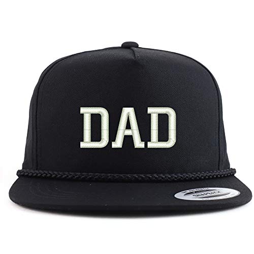 Trendy Apparel Shop Dad Embroidered 5 Panel Flatbill Braid Snapback Golf Cap