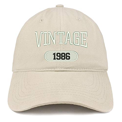 Trendy Apparel Shop 35th Birthday Vintage 1986 Soft Crown Brushed Cotton Cap