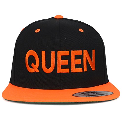 Trendy Apparel Shop Queen Embroidered Flat Bill 2-Tone Ball Cap