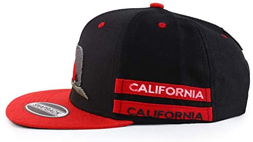 Trendy Apparel Shop California Republic State Bear 3D Embroidered Snapback Cap