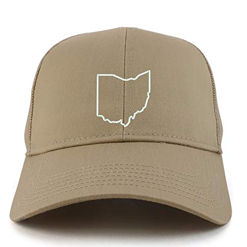Trendy Apparel Shop Ohio State Outline Structured High Profile Trucker Cap