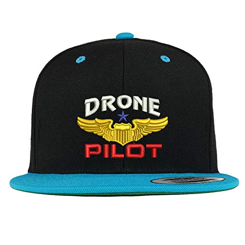 Trendy Apparel Shop Flexfit Drone Pilot Aviation Wing Embroidered Premium 2-Tone Flatbill Snapback Cap