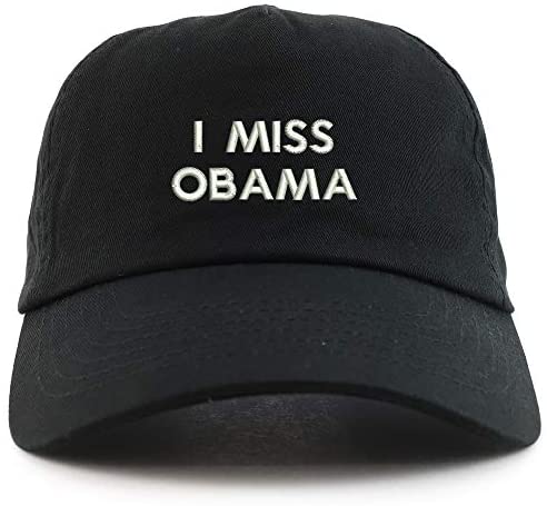Trendy Apparel Shop I Miss Obama Embroidered 5 Panel Unstructured Soft Crown Baseball Cap