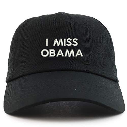 Trendy Apparel Shop I Miss Obama Embroidered 5 Panel Unstructured Soft Crown Baseball Cap
