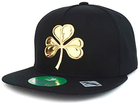 Trendy Apparel Shop St Patrick's Three Leaf Clover High Frequency Snapback Cap