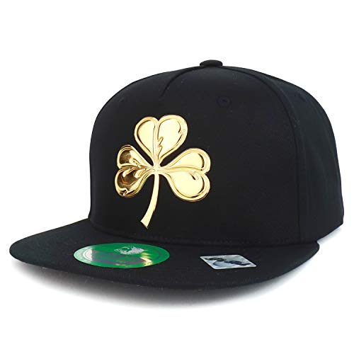Trendy Apparel Shop St Patrick's Three Leaf Clover High Frequency Snapback Cap