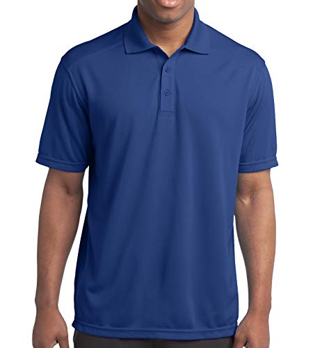 Trendy Apparel Shop Micro Double Mesh Moisture-Wicking Polyester Men's Polo Big and Tall Shirt