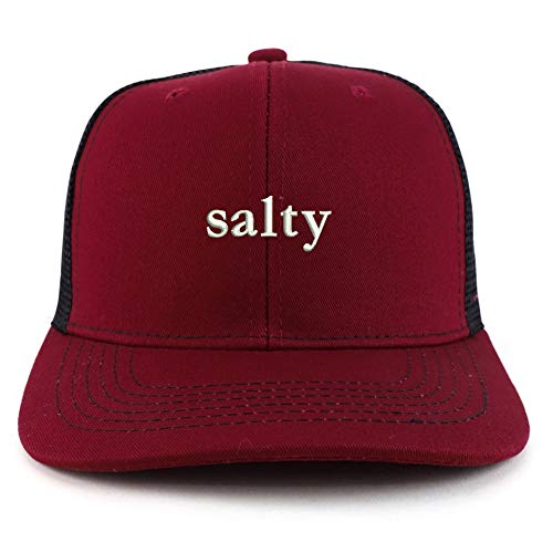 Trendy Apparel Shop Salty Embroidered Cotton Two Tone Trucker Baseball Cap